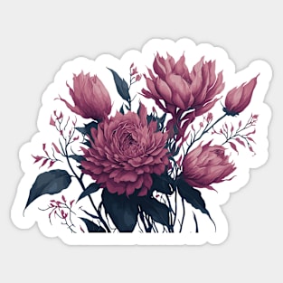 Beautiful bouquet of pink flowers on white background Sticker